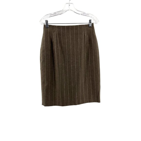 Jones New York Dresses & Skirts - Jones New York Women's Brown Pinstripe 100% Wool Lined Pencil Skirt Size 8